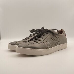 Marc Joseph New York Gray Leather Low Top Sneaker Perforated Lace Up Men’s 11.5